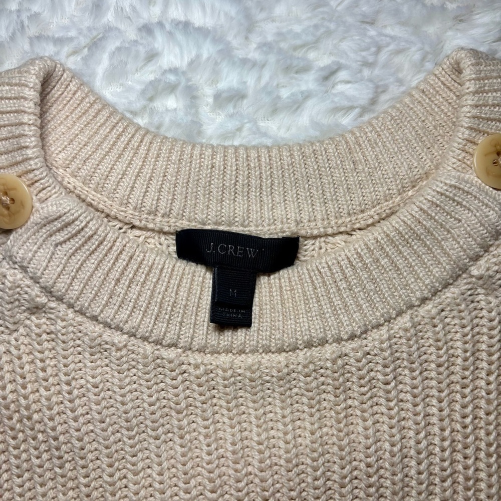 J. Crew Cream Button-Accent Sweater - Picture 2 of 3